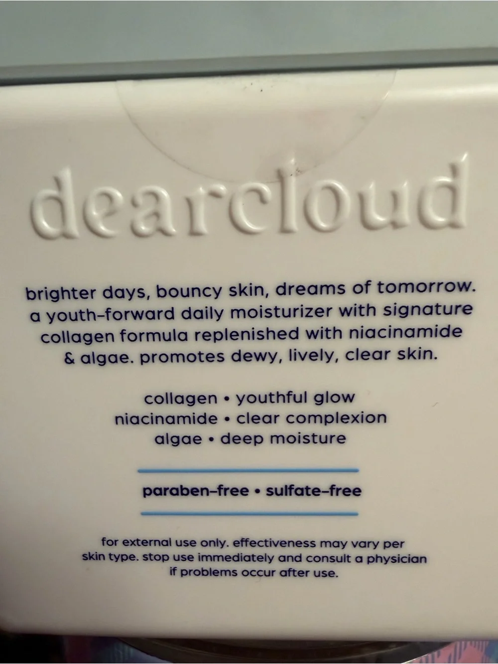 dearcloud NWT Skincare Trio - Youth Collagen Cream, Toner & Detox Cleansing Oil